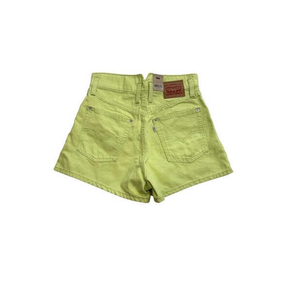 LEVIS High Waisted Lime Denim Mom Shorts Size 27 NEW - Picture 2 of 11